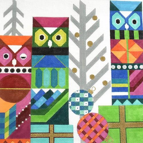 Abstract Owls Painted Canvas Melissa Prince Designs - 1