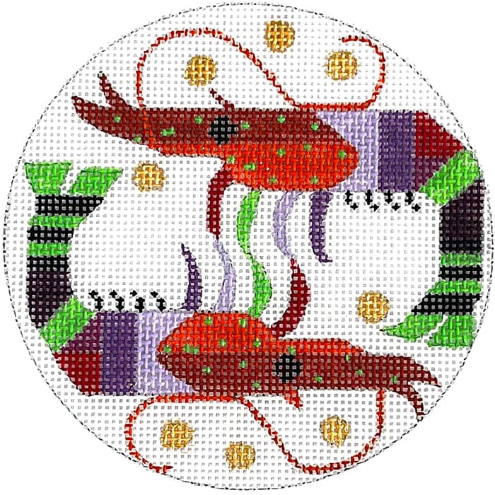 Abstract Shrimp Ornament Painted Canvas Melissa Prince Designs - 1