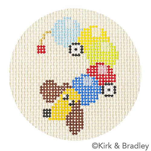 Advent Ornaments Dog Pull Toy Painted Canvas Kirk & Bradley