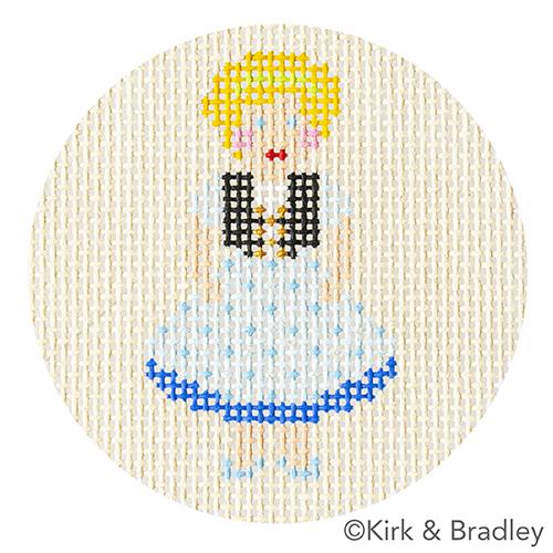 Advent Ornaments   Doll Painted Canvas Kirk & Bradley