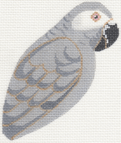 African Grey Parrot Painted Canvas Labors of Love Needlepoint - 1