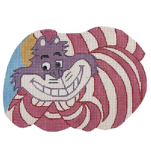Alice in Wonderland Cheshire Cat Ornament Painted Canvas Silver Needle - 1