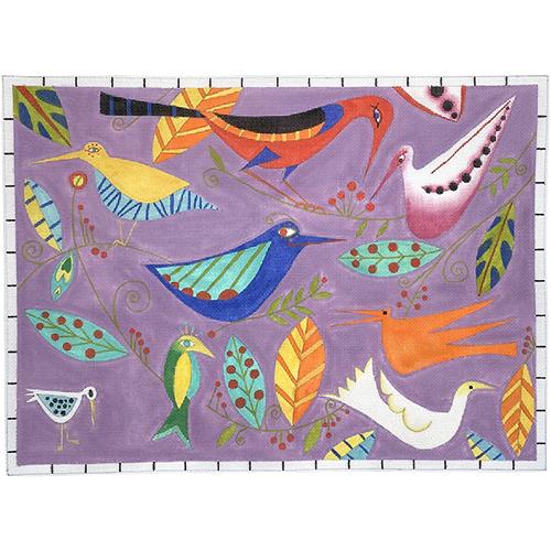 All the Birds on 18 Painted Canvas Zecca 