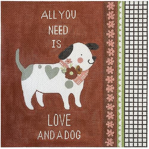 All You Need is Love and a Dog on Red on 13 Painted Canvas Painted Pony Designs