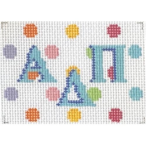 Alpha Delta Pi 2x3 Multi Dot Insert Painted Canvas Kangaroo Paw Designs - 1