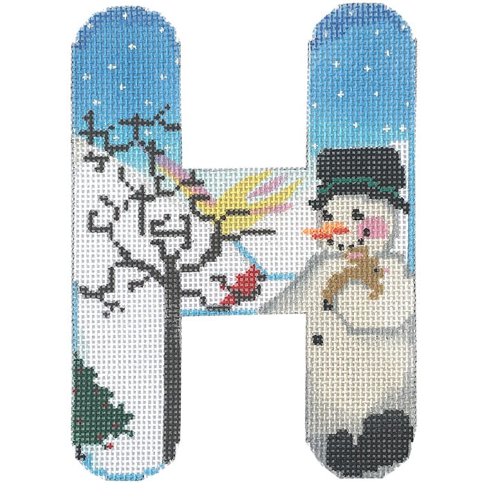 Alpha Snowman Painted Canvas Associated Talents H 