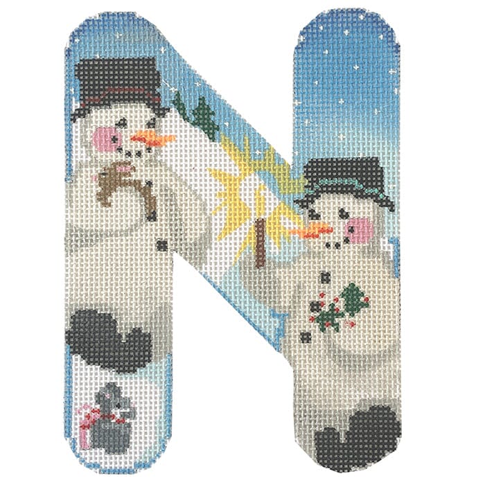 Alpha Snowman Painted Canvas Associated Talents N - 12