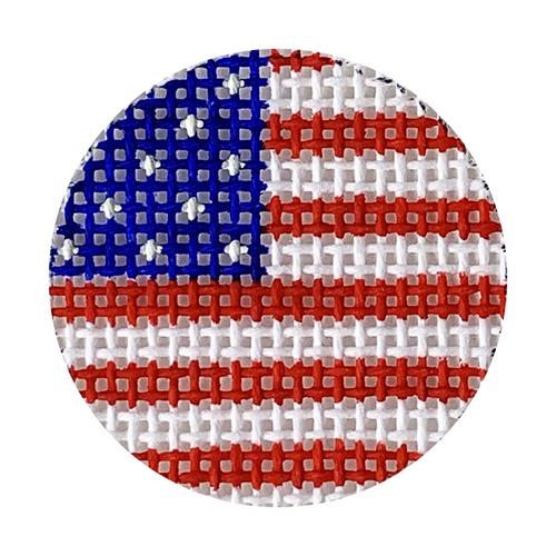 American Flag Key Fob Insert Painted Canvas Kate Dickerson Needlepoint Collections - 1