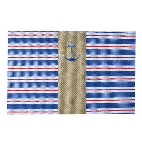 Anchor and Stripes Painted Canvas Kimberly Ann Needlepoint - 1