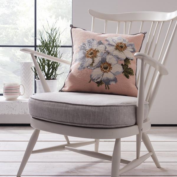 Anemone Needlepoint Kit Kits Elizabeth Bradley Design Salmon Pink