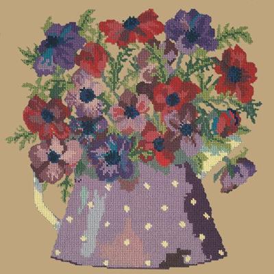 Anemone Pitcher Needlepoint Kit Kits Elizabeth Bradley Design Sand 