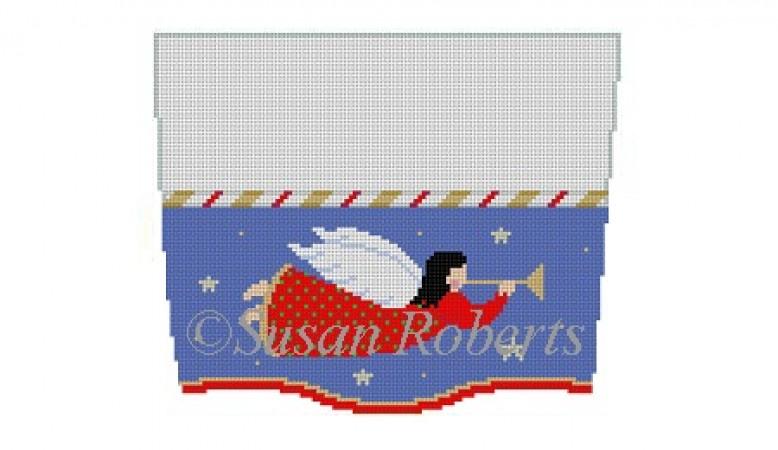 Angel Flying Stocking Topper Painted Canvas Susan Roberts Needlepoint Designs Inc.