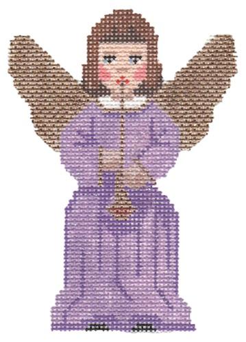 Angel with Horn Painted Canvas Labors of Love Needlepoint - 1