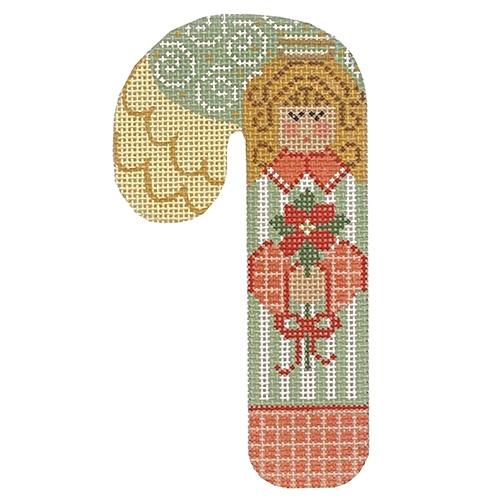 Angel with Poinsettia Painted Canvas Danji Designs - 1