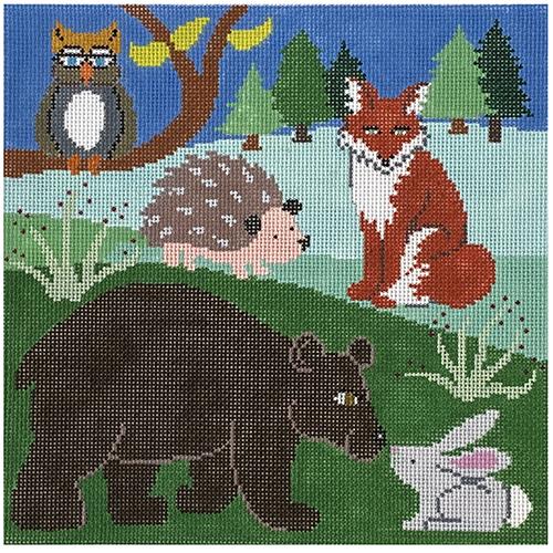 Animals in the Forest Painted Canvas Patti Mann - 1