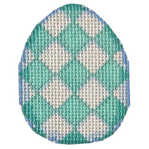 Aqua Harlequin Mini Egg Painted Canvas Associated Talents - 1