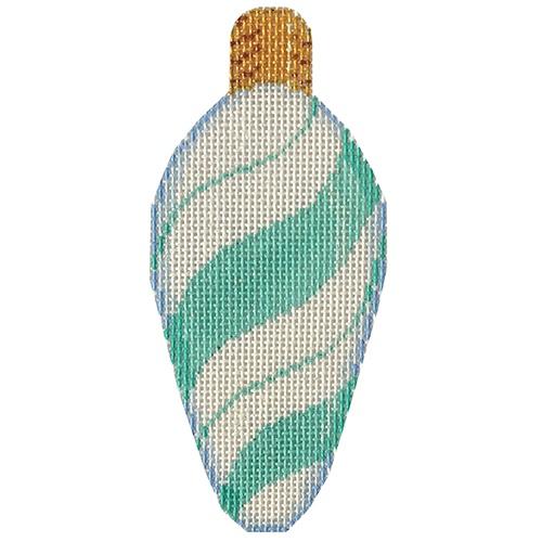 Aqua Peppermint Swirl Light Bulb Painted Canvas Associated Talents - 1