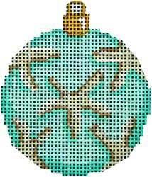 Aqua Starfish Mini Ball Ornament Painted Canvas Associated Talents - 1