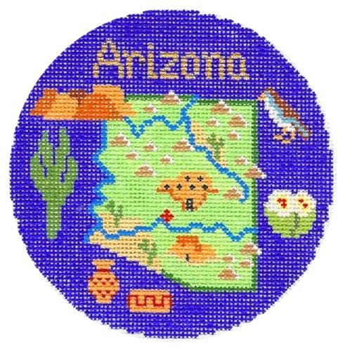 Arizona Ornament Painted Canvas Silver Needle
