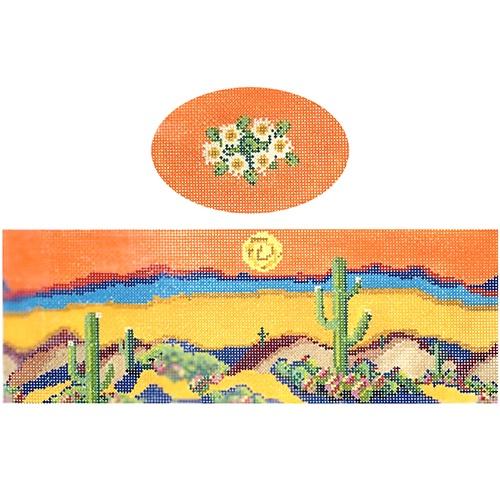 Arizona Scape Hinged Box with Hardware Painted Canvas Funda Scully