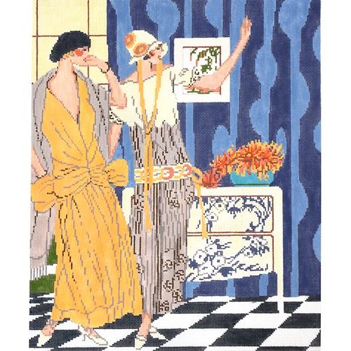 Art Deco Decor Painted Canvas The Meredith Collection