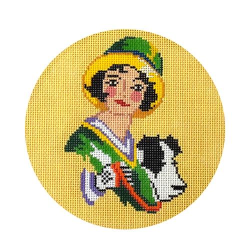 Art Deco Dog Walker Painted Canvas The Meredith Collection