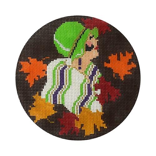 Art Deco Fall Leaves Painted Canvas The Meredith Collection - 1