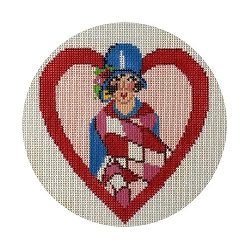 Art Deco Heart Painted Canvas The Meredith Collection - 1