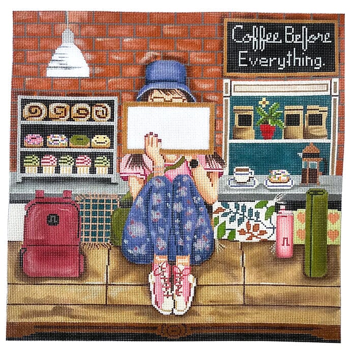 Athletic Stitching Girl Painted Canvas Gayla Elliott - 1