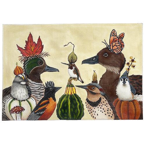 Autumn Birds Club Painted Canvas Melissa Shirley Designs - 1