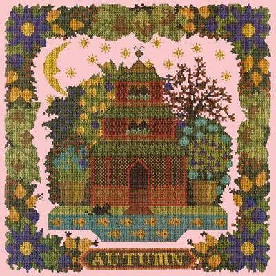 Autumn Sampler Needlepoint Kit Kits Elizabeth Bradley Design Pale Rose 