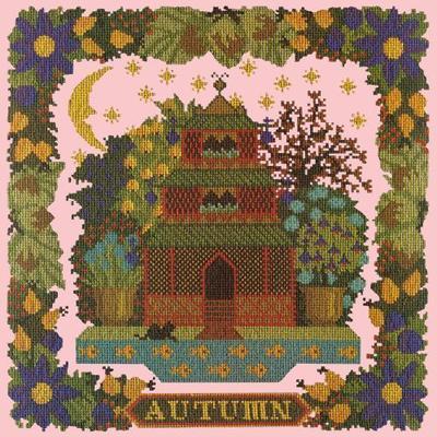 Autumn Sampler Needlepoint Kit Kits Elizabeth Bradley Design Pale Rose