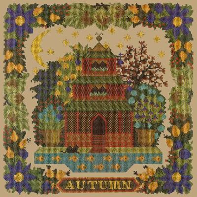 Autumn Sampler Needlepoint Kit Kits Elizabeth Bradley Design Sand 