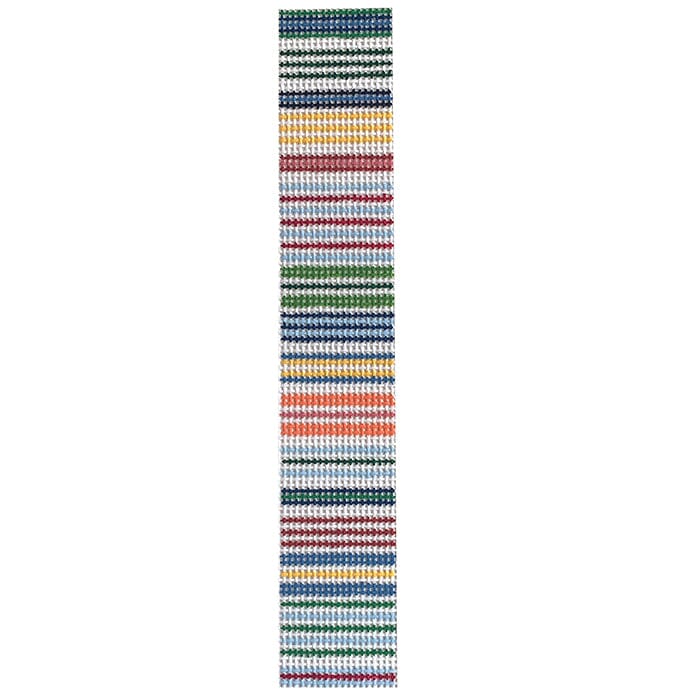 Awning Stripe Key Fob Painted Canvas Little Stitches Needleworks - 1