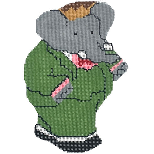 Babar Ornament Painted Canvas Silver Needle - 1