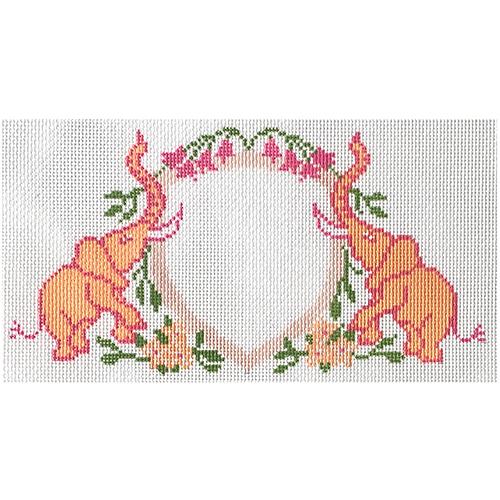 Baby Elephant Crest Pink Painted Canvas KCN Designers