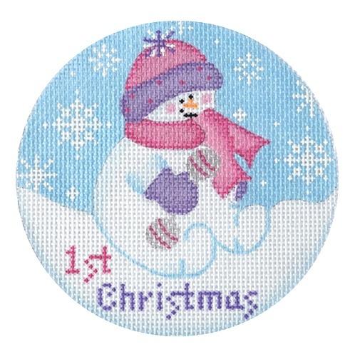 Baby Snowgirl, Pink Painted Canvas Pepperberry Designs - 1