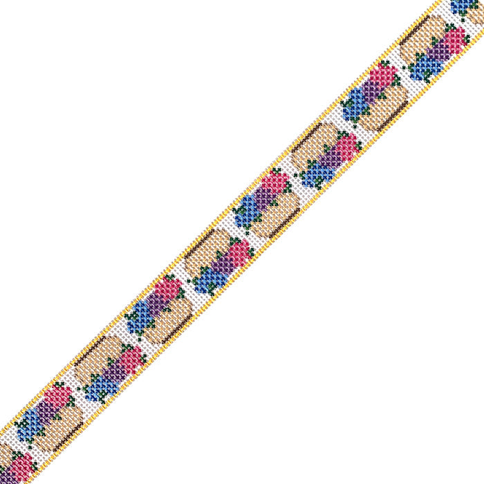 Bag Strap Quarterboard Hydrangea Painted Canvas Penny Linn Designs - 1