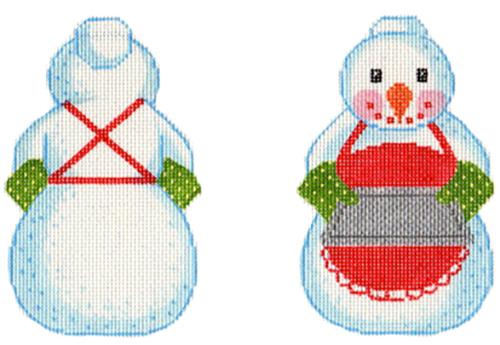 Baking Grandma Snowman Painted Canvas Labors of Love Needlepoint - 1