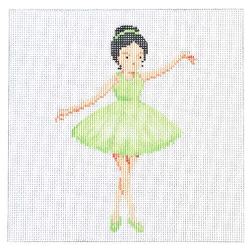Ballerina in a Green Tutu Painted Canvas A Stitch in Time - 1