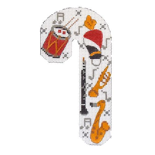 Band Candy Cane Painted Canvas Danji Designs - 1