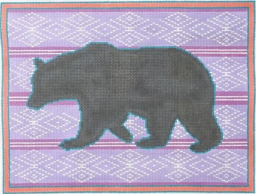 Banjo the Bear Painted Canvas Pewter & Pine - 1