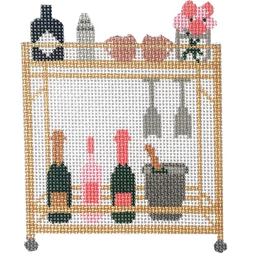 Bar Cart Painted Canvas Morgan Julia Designs - 1