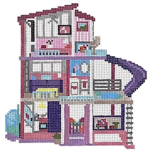 Barbie Dream House Painted Canvas Rachel Barri Designs - 1