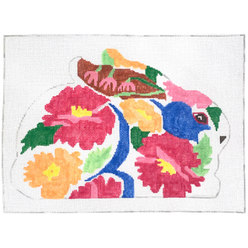 Bare Floral Bunny Needlepoint.Com - 1