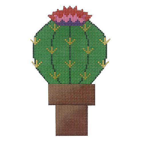 Barrel Cactus Ornament Painted Canvas Stitch Rock Designs - 1