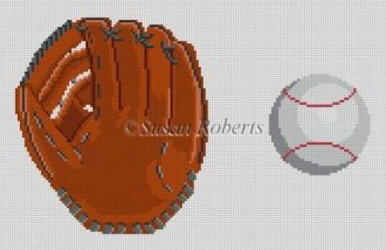 Baseball Glove Tooth Fairy Pillow Painted Canvas Susan Roberts Needlepoint Designs, Inc. - 1