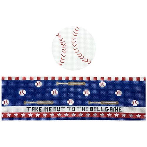 Baseball Hinged Box with Hardware Painted Canvas Funda Scully - 1
