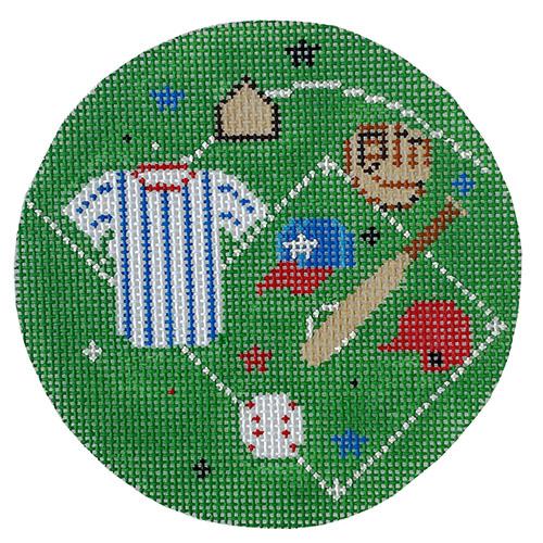 Baseball Sports Ornament Painted Canvas Painted Pony Designs - 1