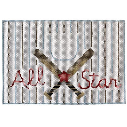Baseball Tooth Fairy Pillow Painted Canvas Kathy Schenkel Designs - 1